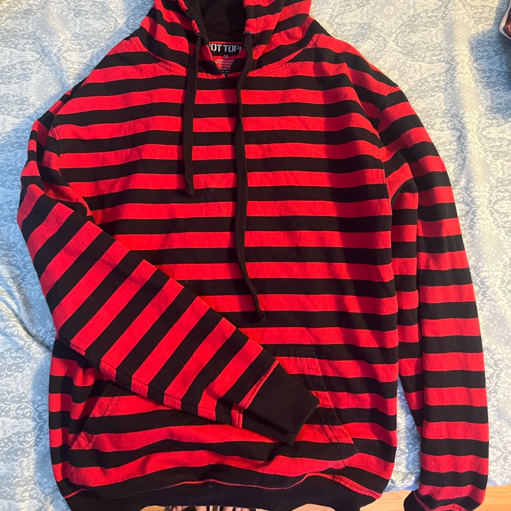 Black and Red Striped Hoodie size S